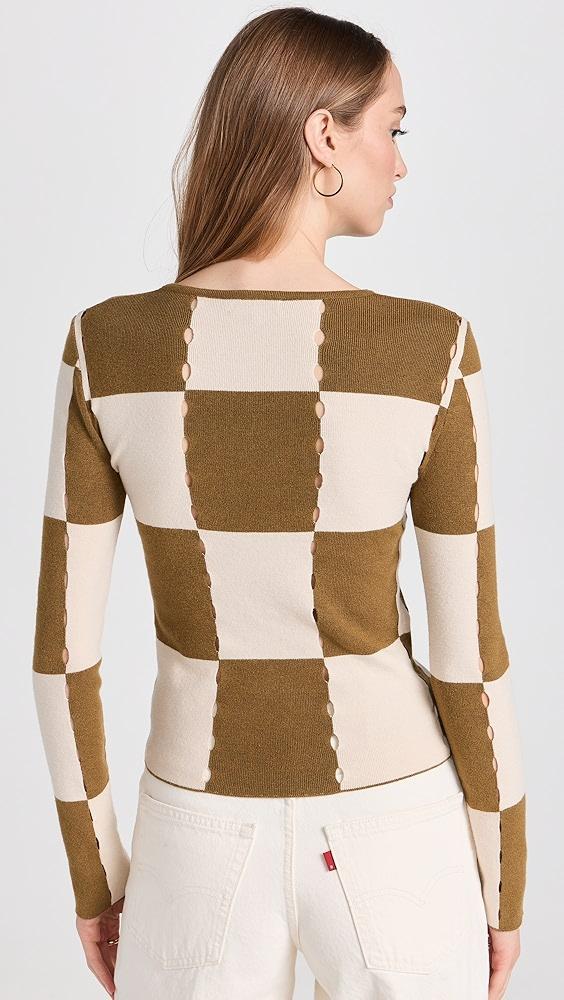 Moon River Checkerboard Sweater Top | Shopbop Product Image