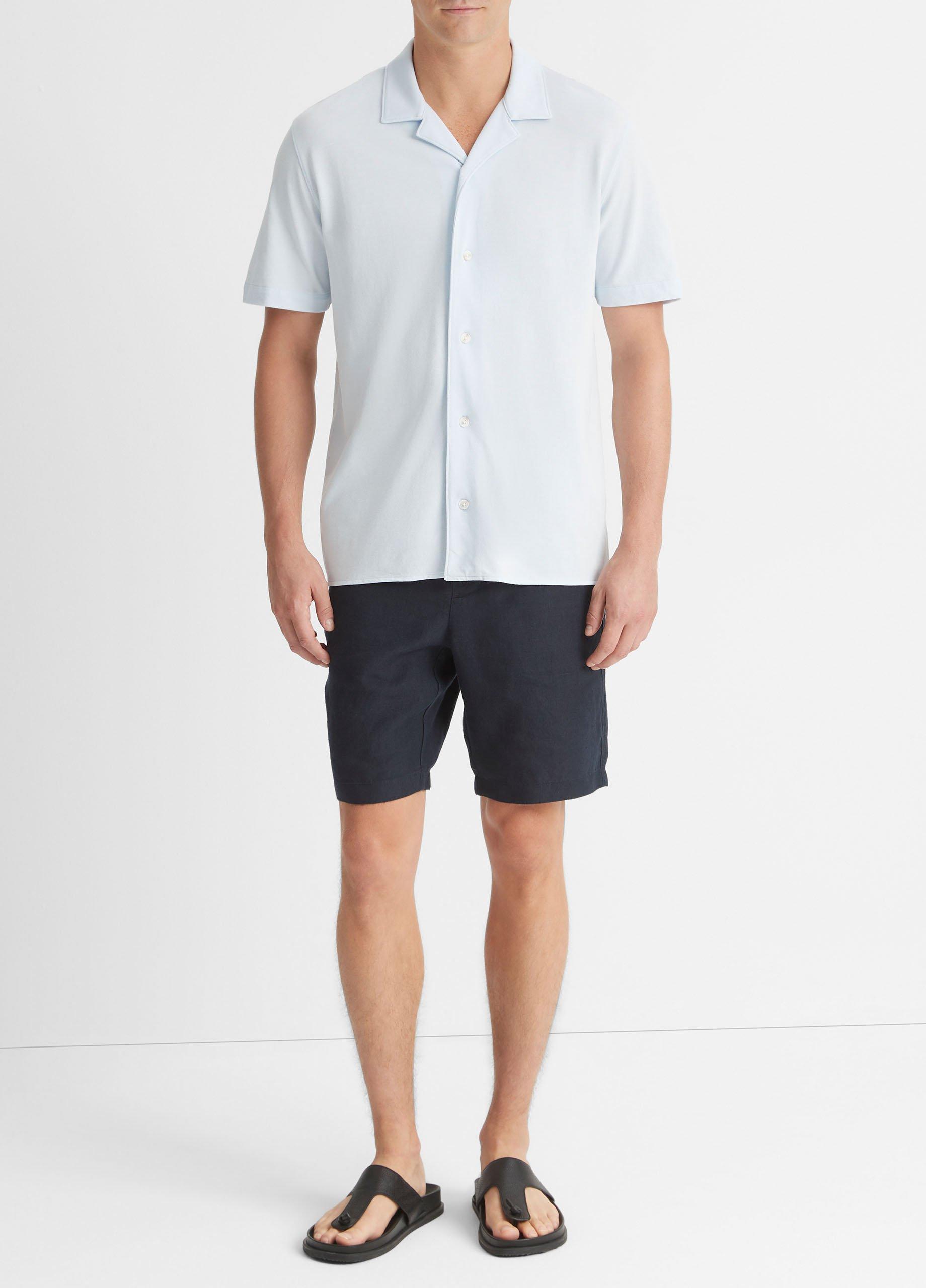 Mens Cotton Piqu Cabana Shirt, Optic White, Size L Vince Product Image