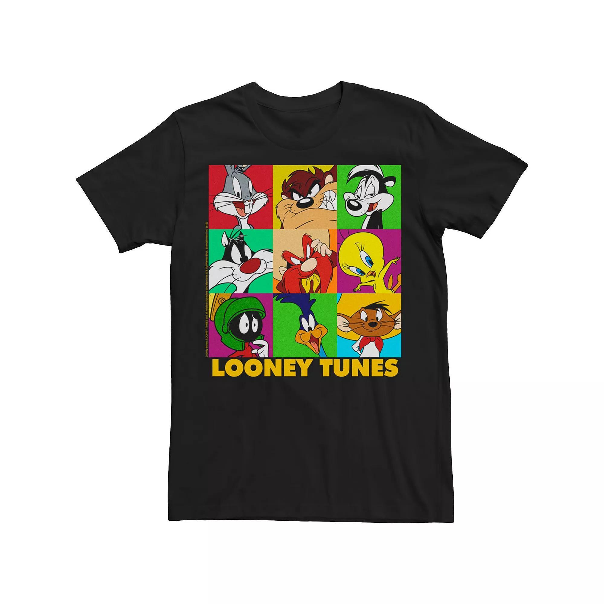 Men's Looney Tunes Character Pop Art Box Up Tee, Size: Medium, Black Product Image