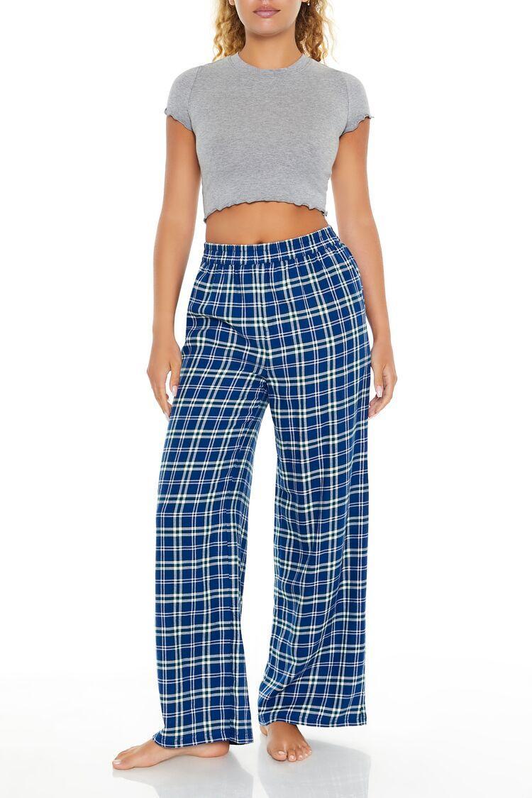 Plaid Wide-Leg Pajama Pants | Forever 21 Product Image