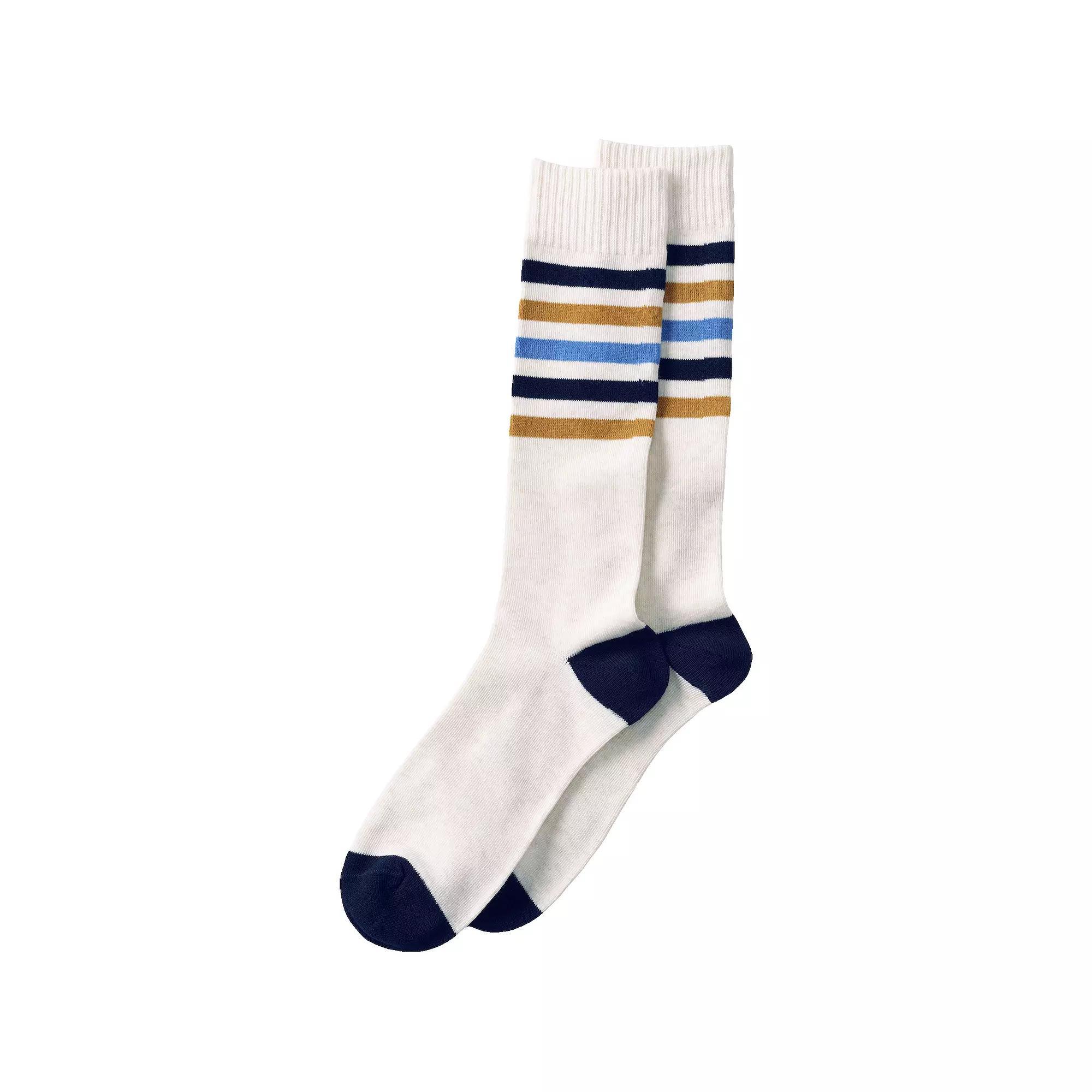 Men's Lands' End Novelty Crew Socks, Neutral Argyle Product Image
