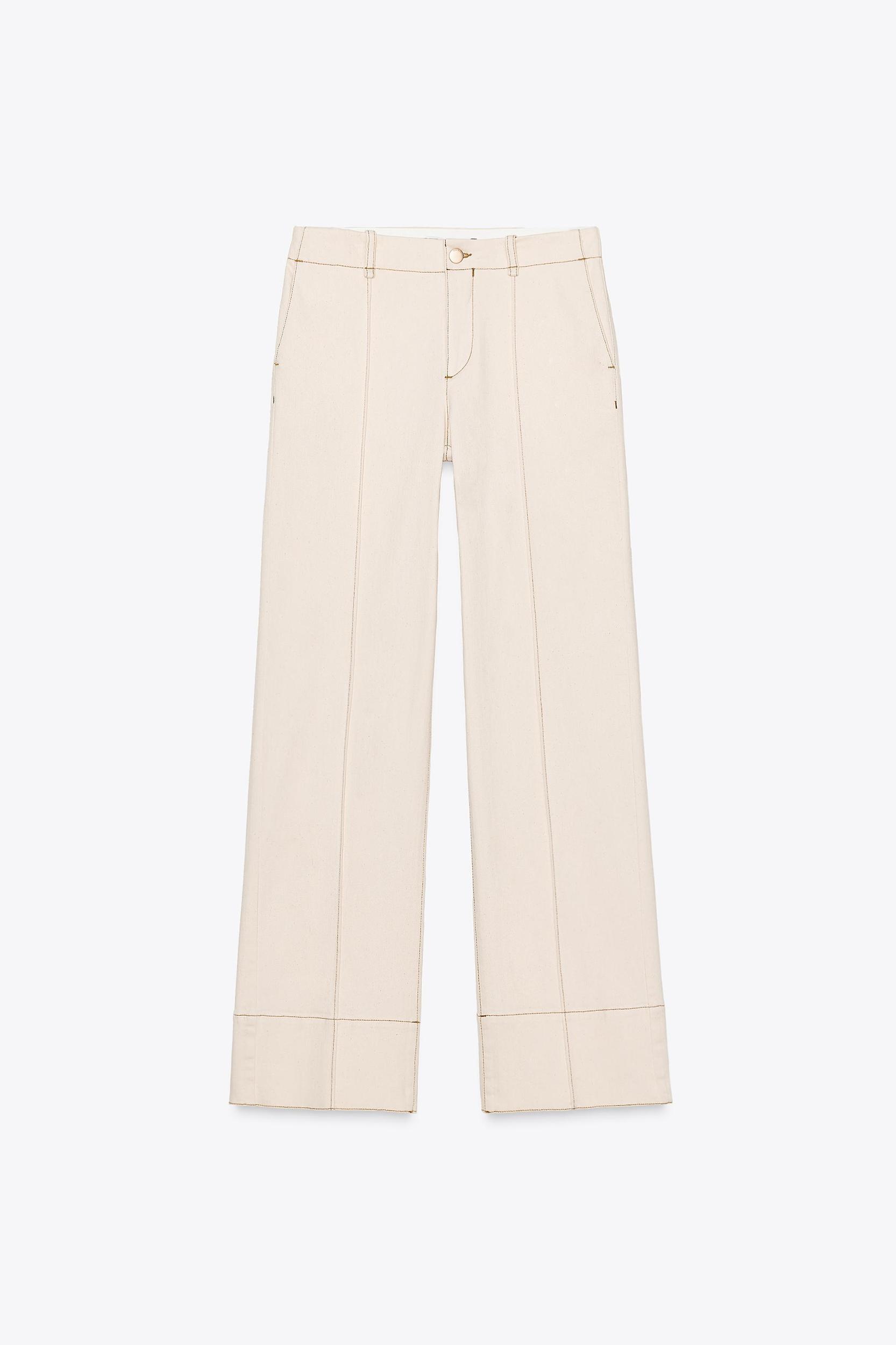TOPSTITCHED BOOTCUT PANTS Product Image