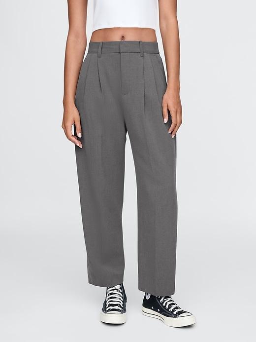 365 High Rise Brushed Twill Pleated Taper Trousers Product Image