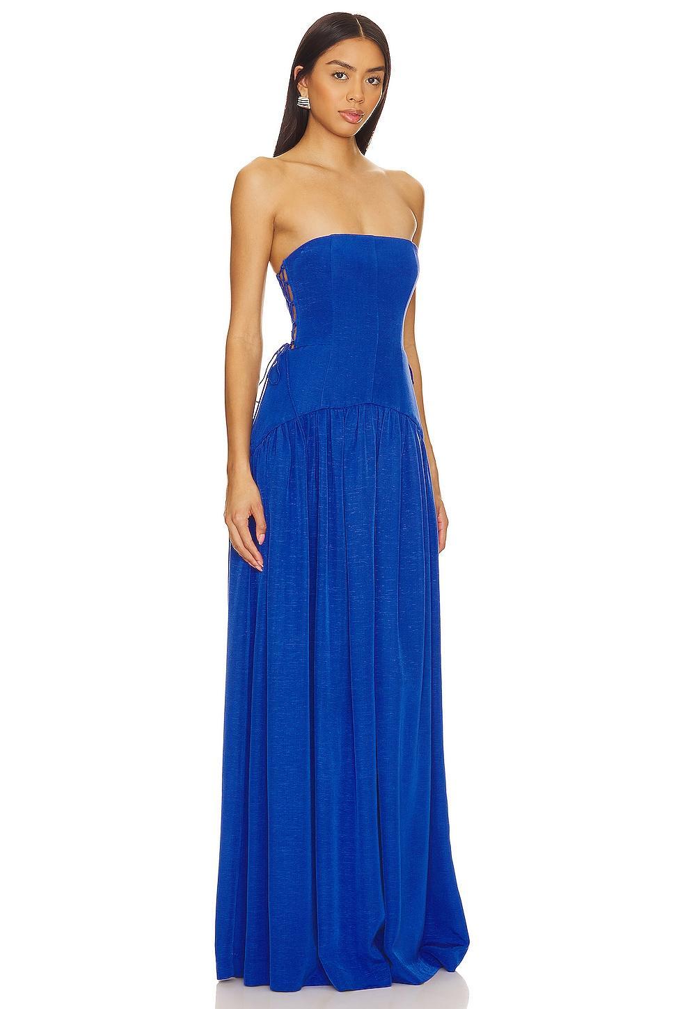 Vento Lace Up Strapless Maxi Dress Shona Joy Product Image