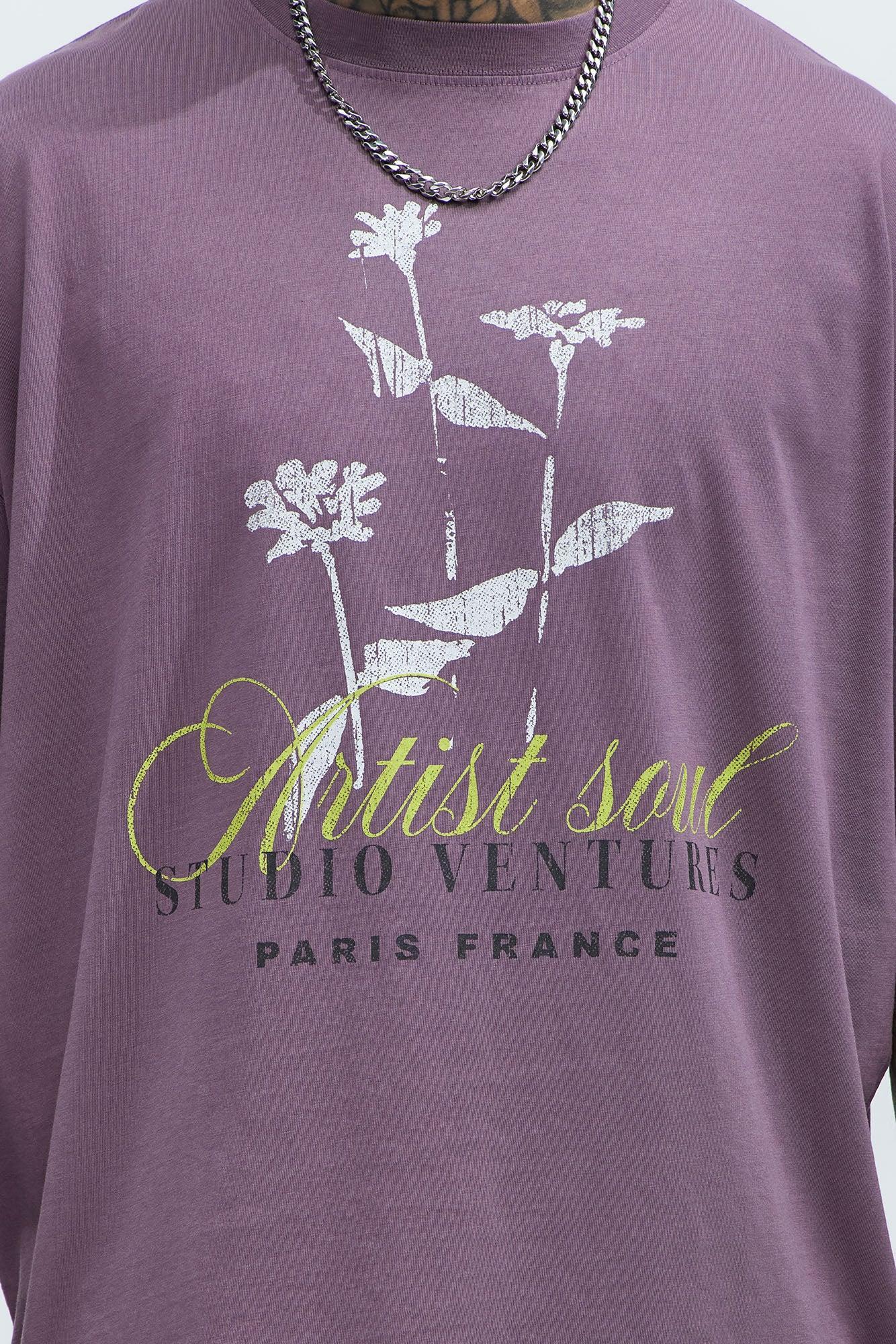 Artist Soul Oversized Short Sleeve Tee - Purple Product Image
