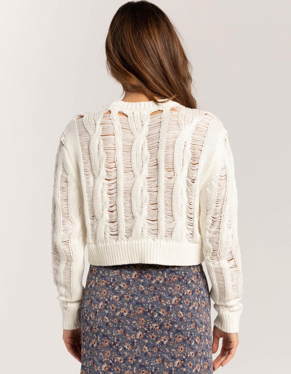 FULL TILT Drop Needle Womens Sweater - LIGHT BLUE Product Image