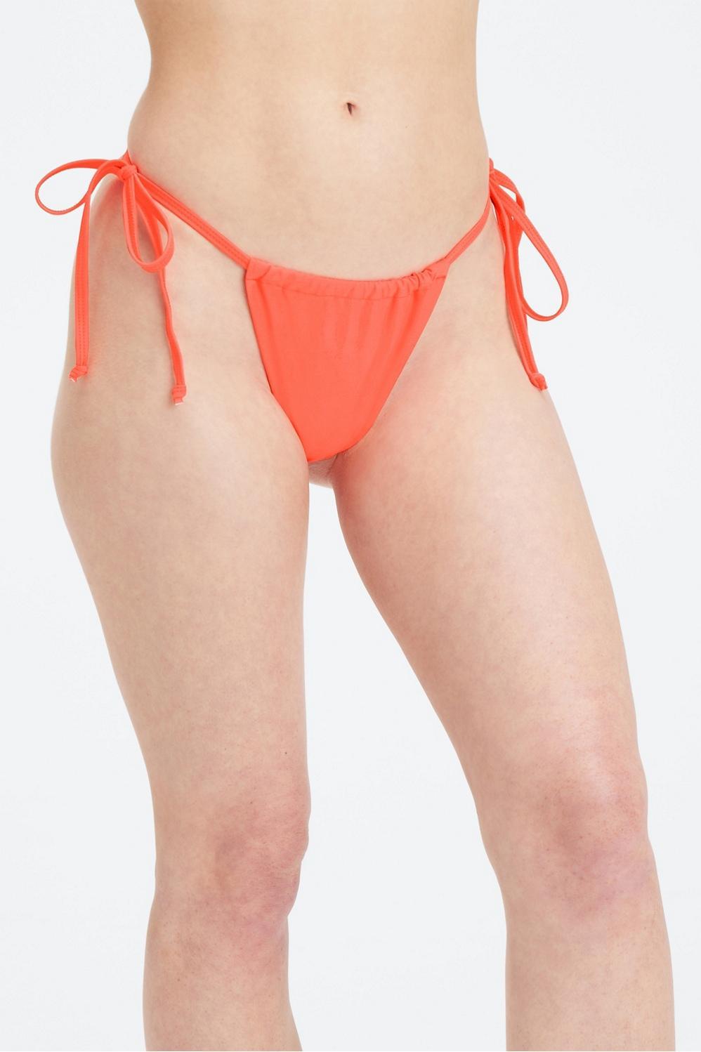 Fabletics High-Cut String Bikini Bottom Womens orange plus Size 4X Product Image