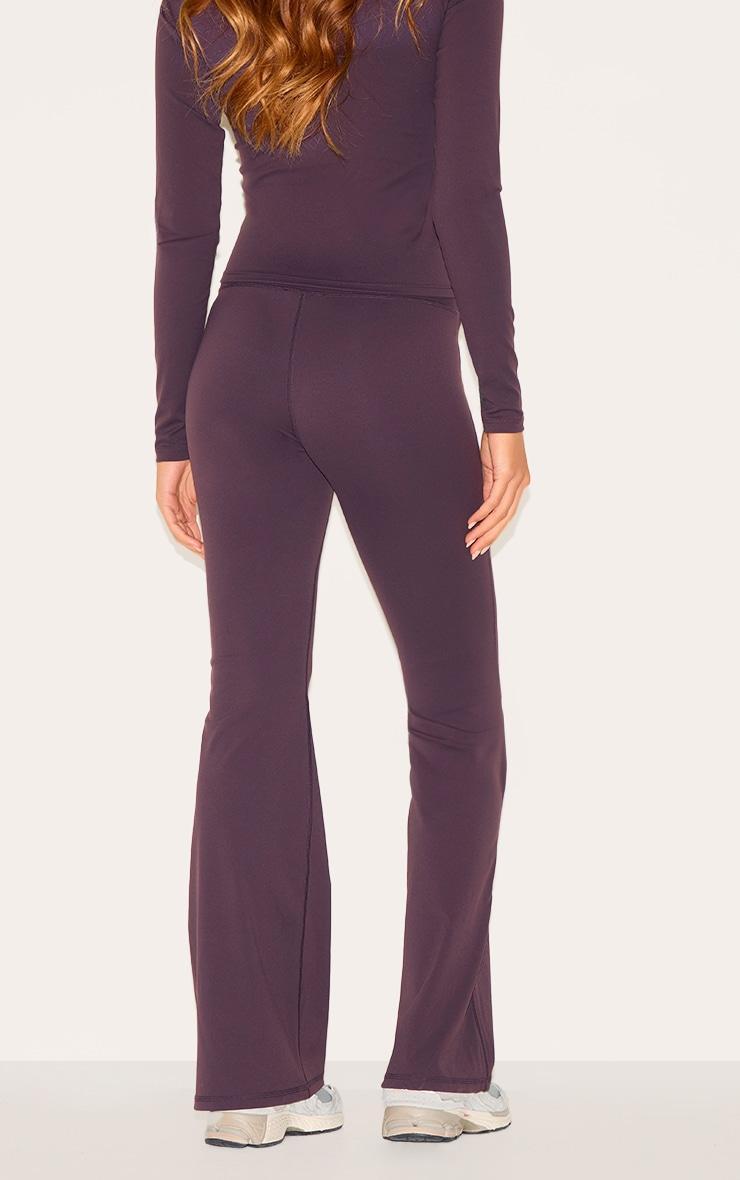 Dark Plum Sculpt Wrap Waist Yoga Pants Product Image