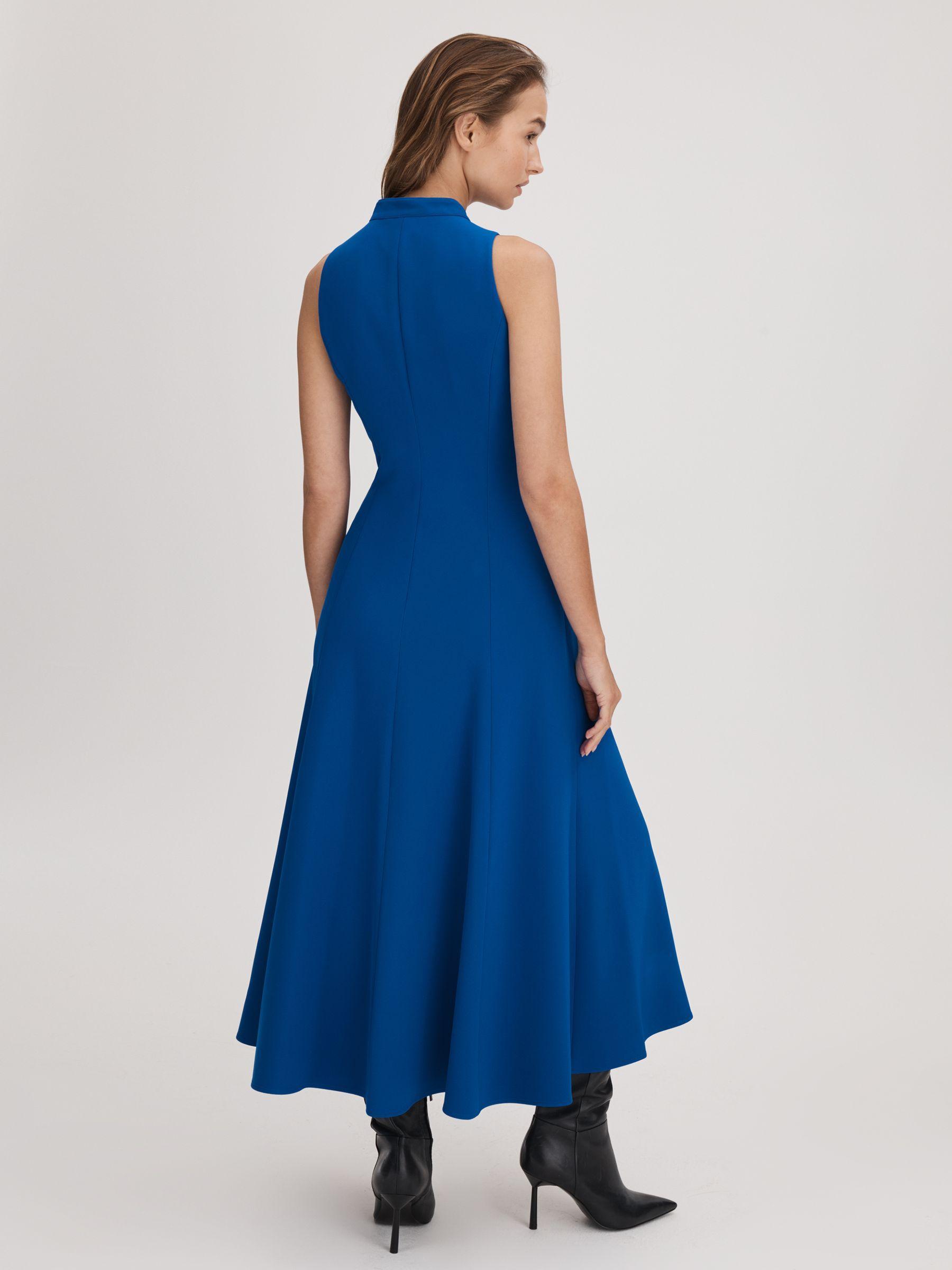 Florere Bright Blue Florere Bright Blue Zip Front Midi Dress Product Image