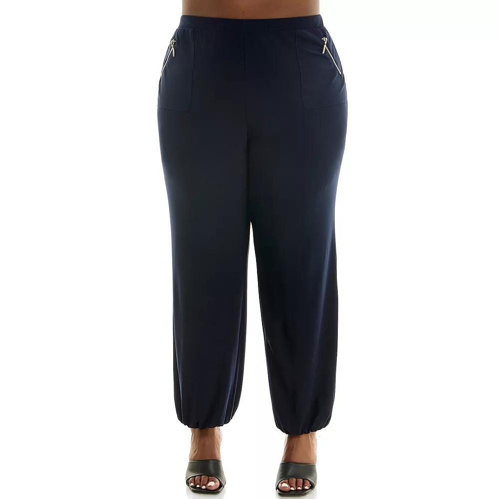Plus Size Nina Leonard Pants, Women's, Size: 1XL, Blue Product Image