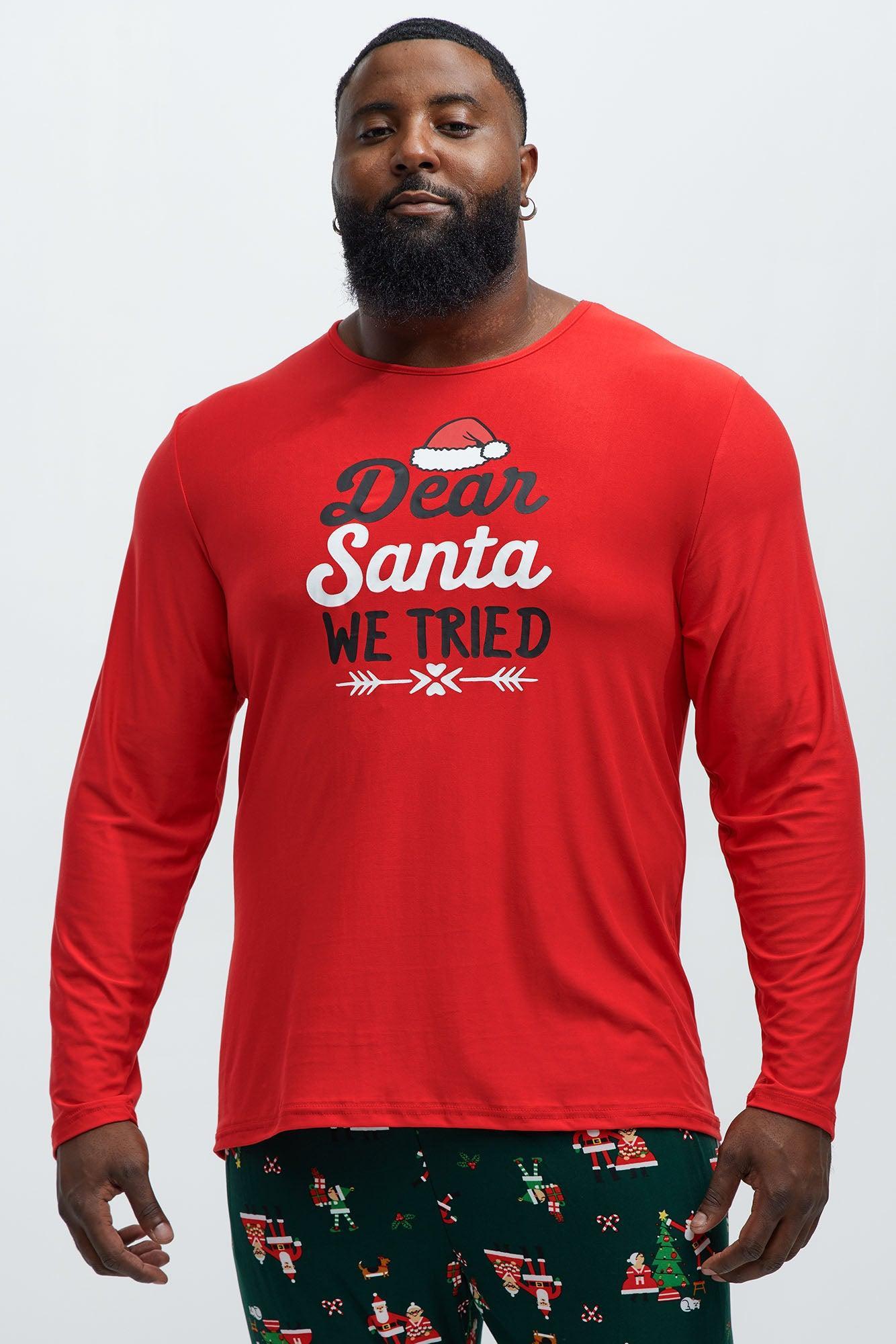 Dear Santa We Tried Holiday PJ Set - Black/combo Product Image