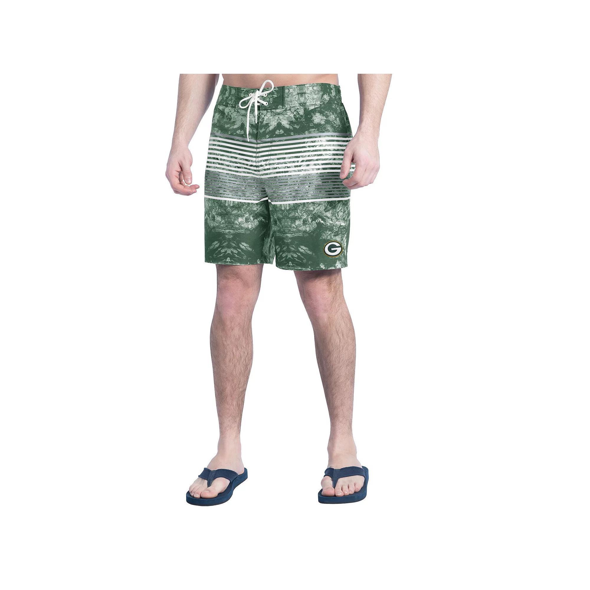 Mens G-III Sports by Carl Banks /Gray Chicago Bears Horizon Volley Swim Shorts Blue Product Image