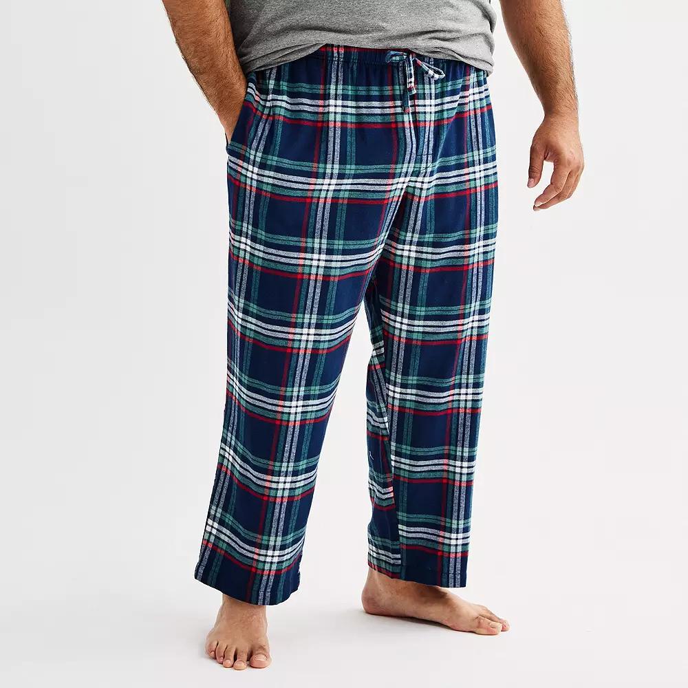Big & Tall Sonoma Goods For Life® Flannel Drawstring Pajama Pants, Men's, Size: 3XL Tall, Red Checks Product Image