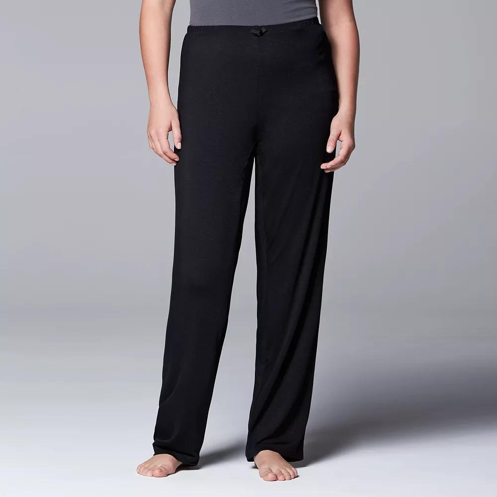 Plus Size Simply Vera Vera Wang Pajamas: Basic Luxury Pajama Pants, Womens Product Image