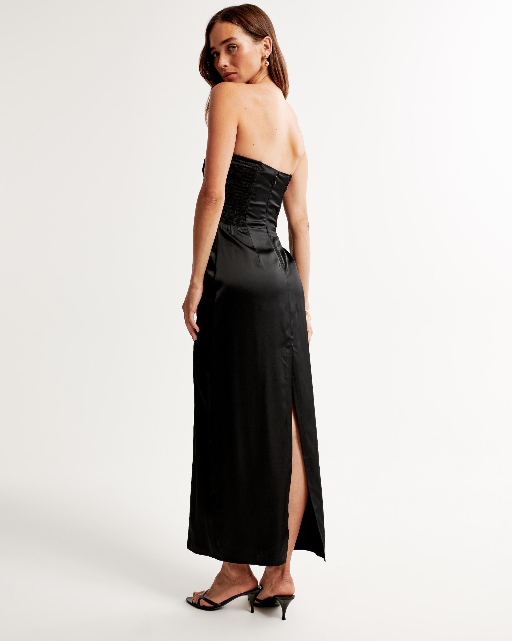 Strapless Satin Maxi Dress Product Image