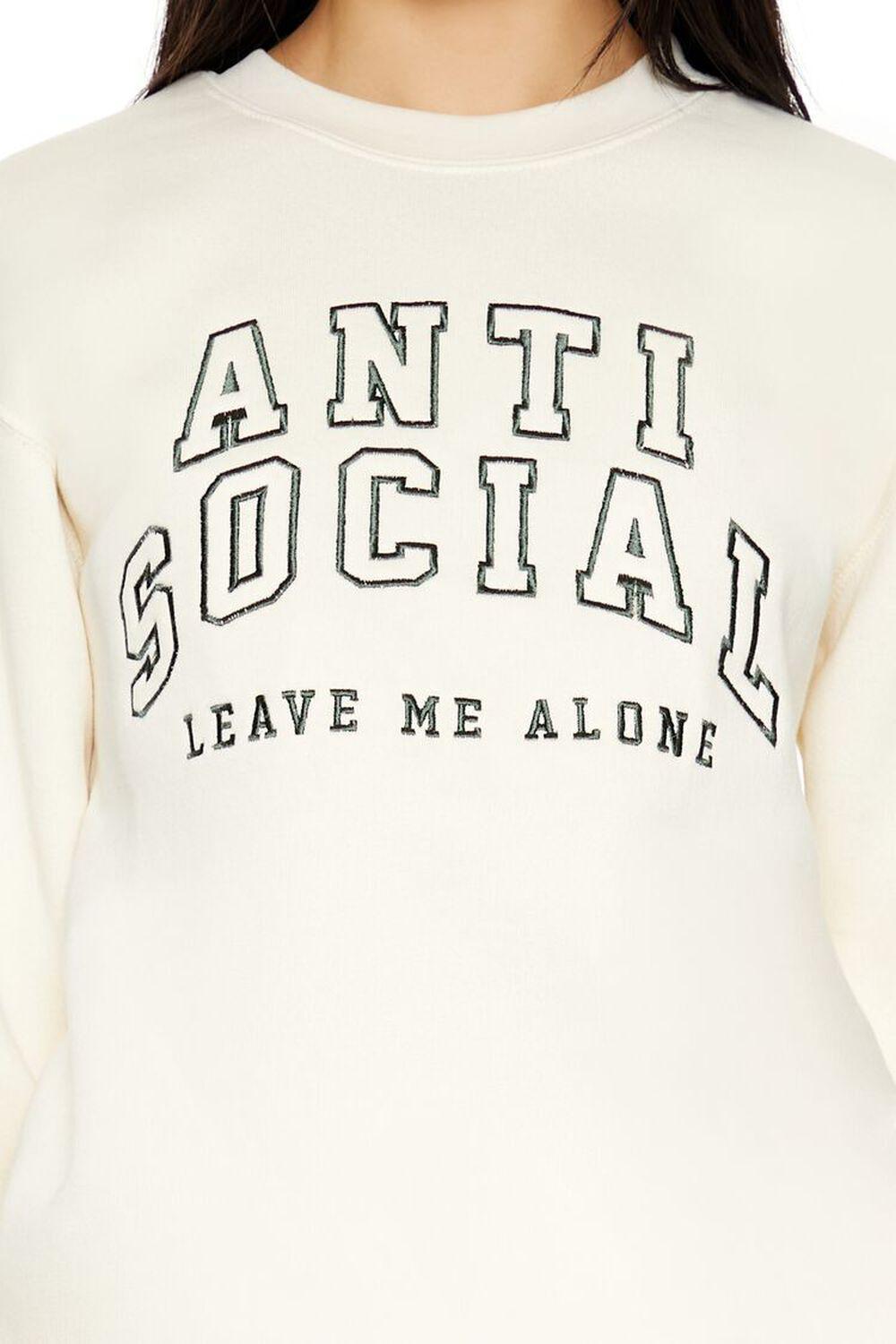 Embroidered Anti Social Pullover | Forever 21 Product Image