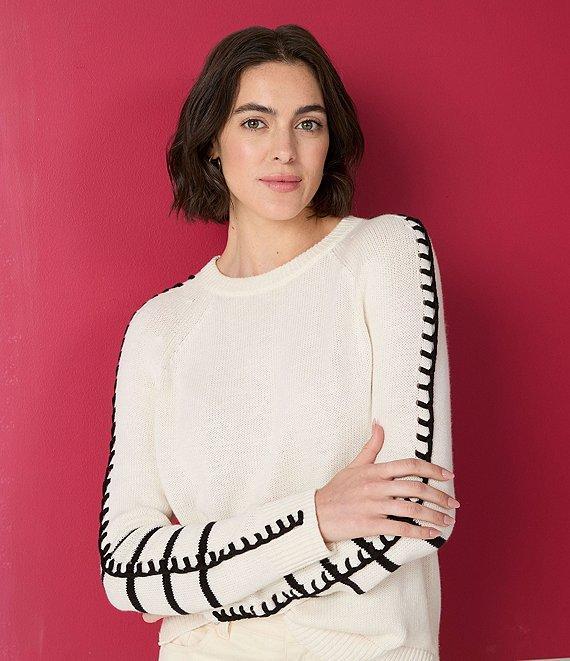 NIC + ZOE Dashing Down Knit Round Neck Long Sleeve Sweater Product Image