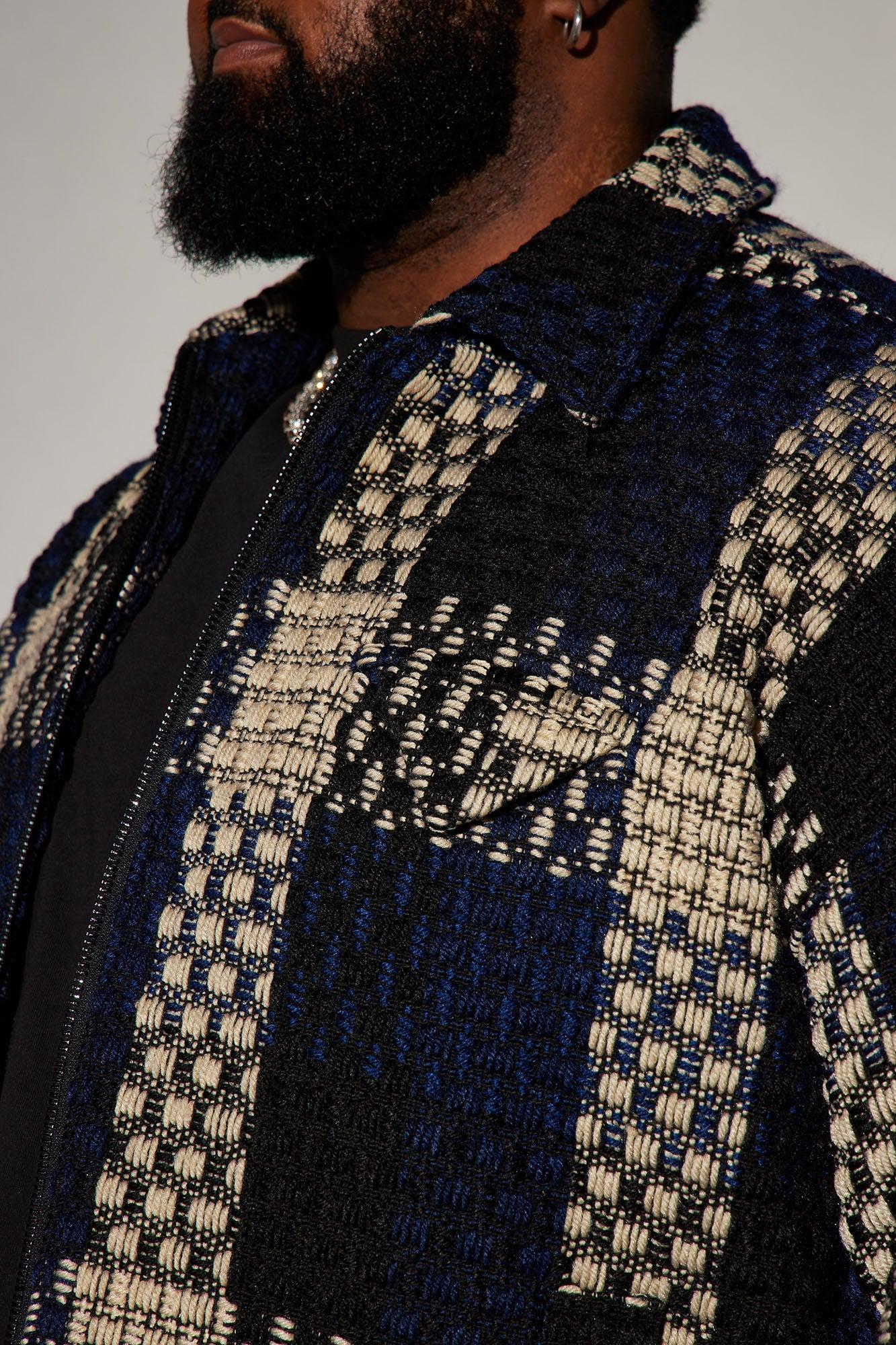 Beverly Tweed Cropped Chore Jacket - Navy/combo Product Image