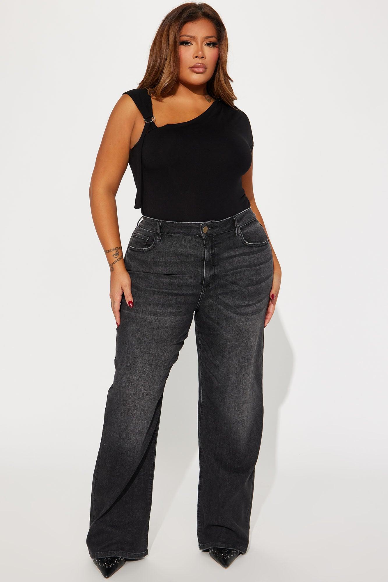 Bellissima Basic Stretch Straight Leg Jeans - Black Wash Product Image