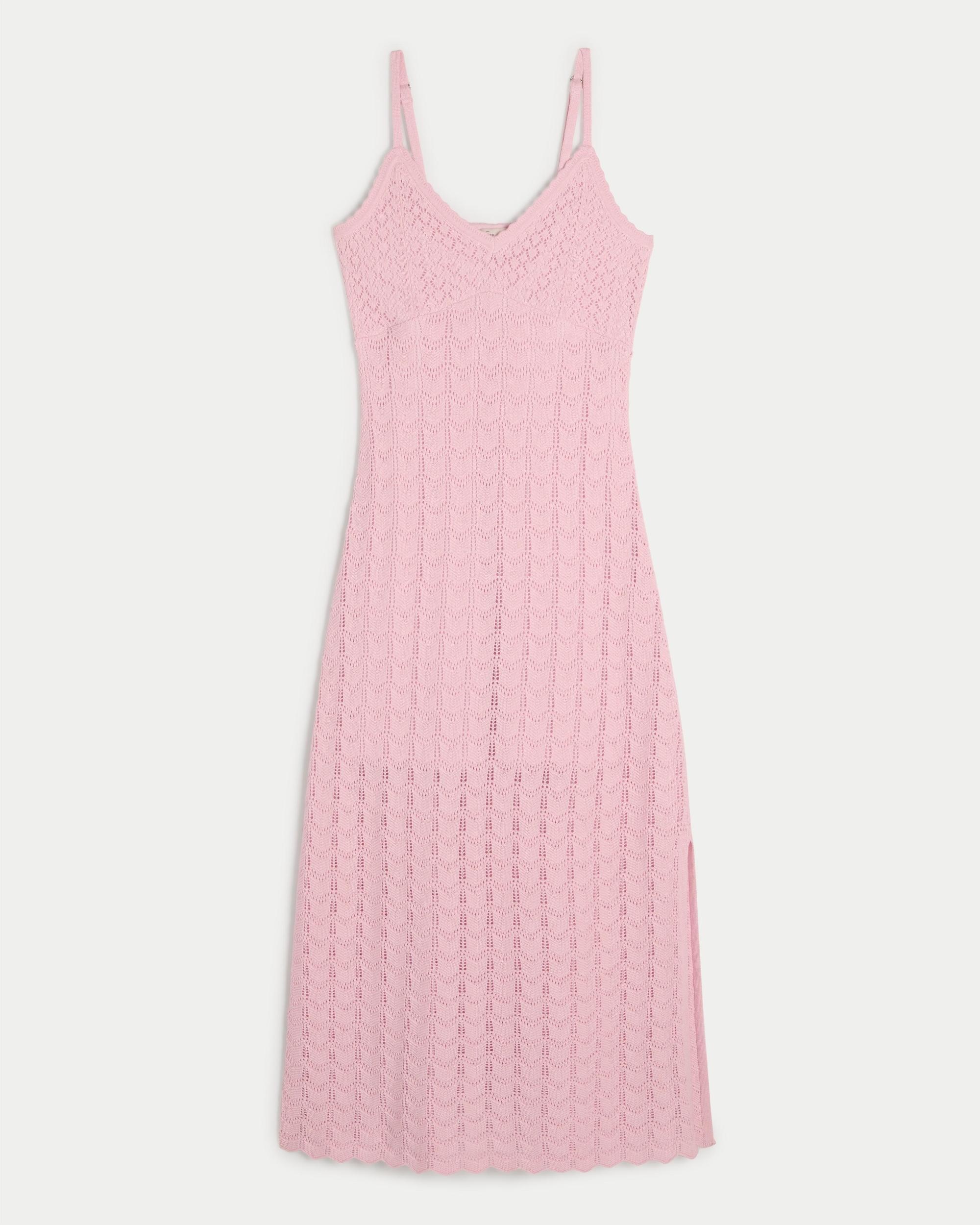 Crochet-Style Midi Dress Product Image