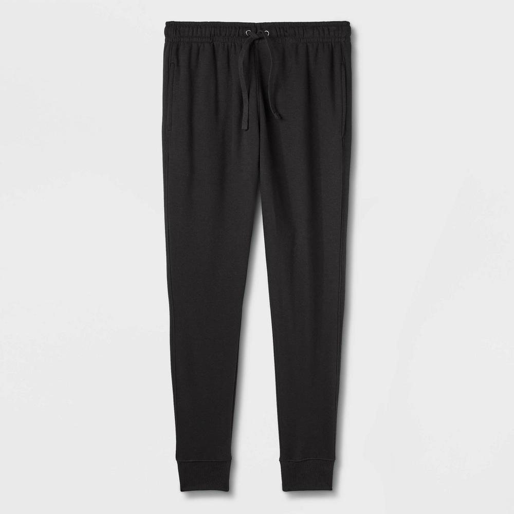 Men's Fleece Jogger Pants - Goodfellow & Co™ Black XL: Midweight, Adjustable Waistband, Tapered Leg Product Image