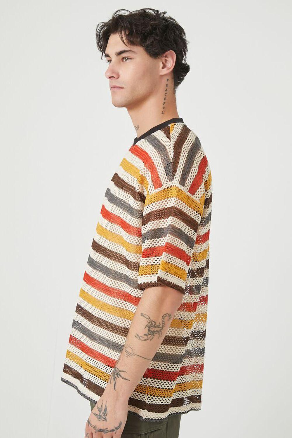 Mesh Striped Crew Tee | Forever 21 Product Image