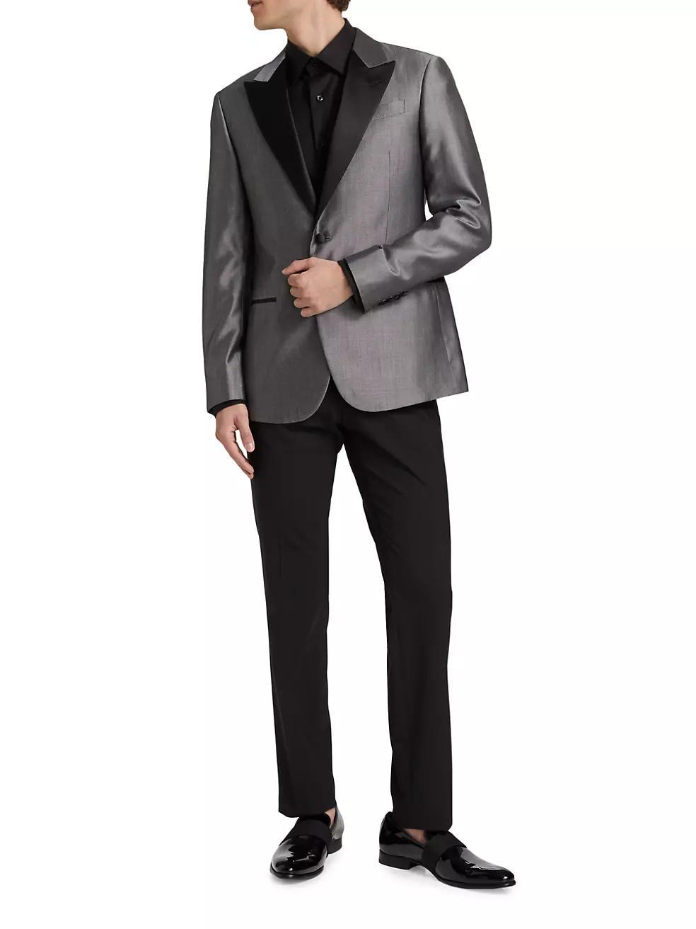 Wool-Blend One-Button Dinner Jacket Product Image