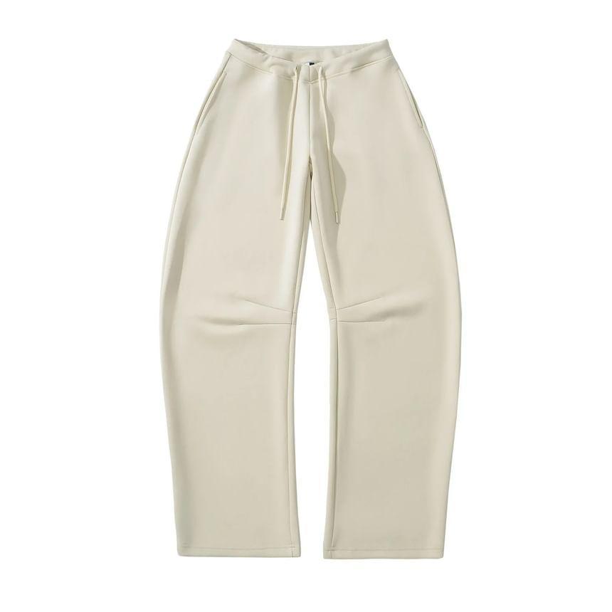 High Waist Plain Wide Leg Sweatpants Product Image