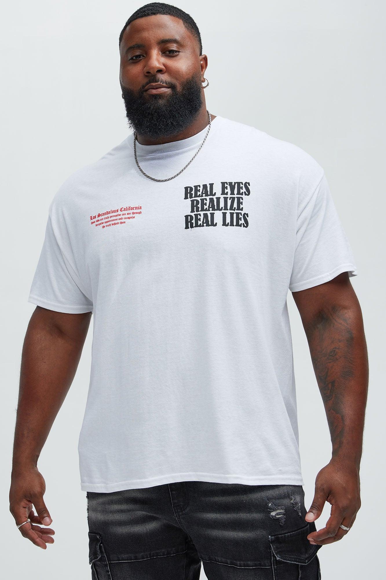 Real Eyes Realize Real Lies Short Sleeve Tee - White Product Image