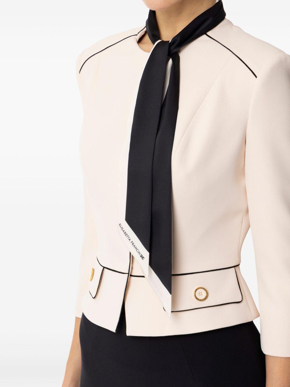 scarf-detail crepe jacket Product Image