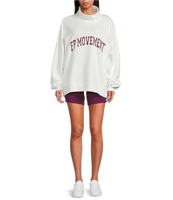 FP Movement Victory Funnel Neck Long Sleeve Oversized Sweatshirt and Biker Short Set Product Image