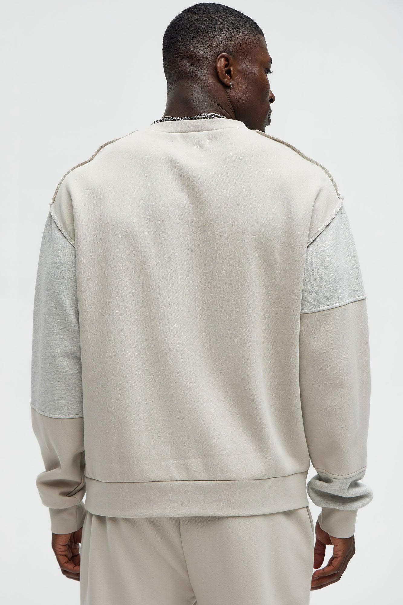 Block The Fear Crewneck Sweatshirt - Grey Product Image