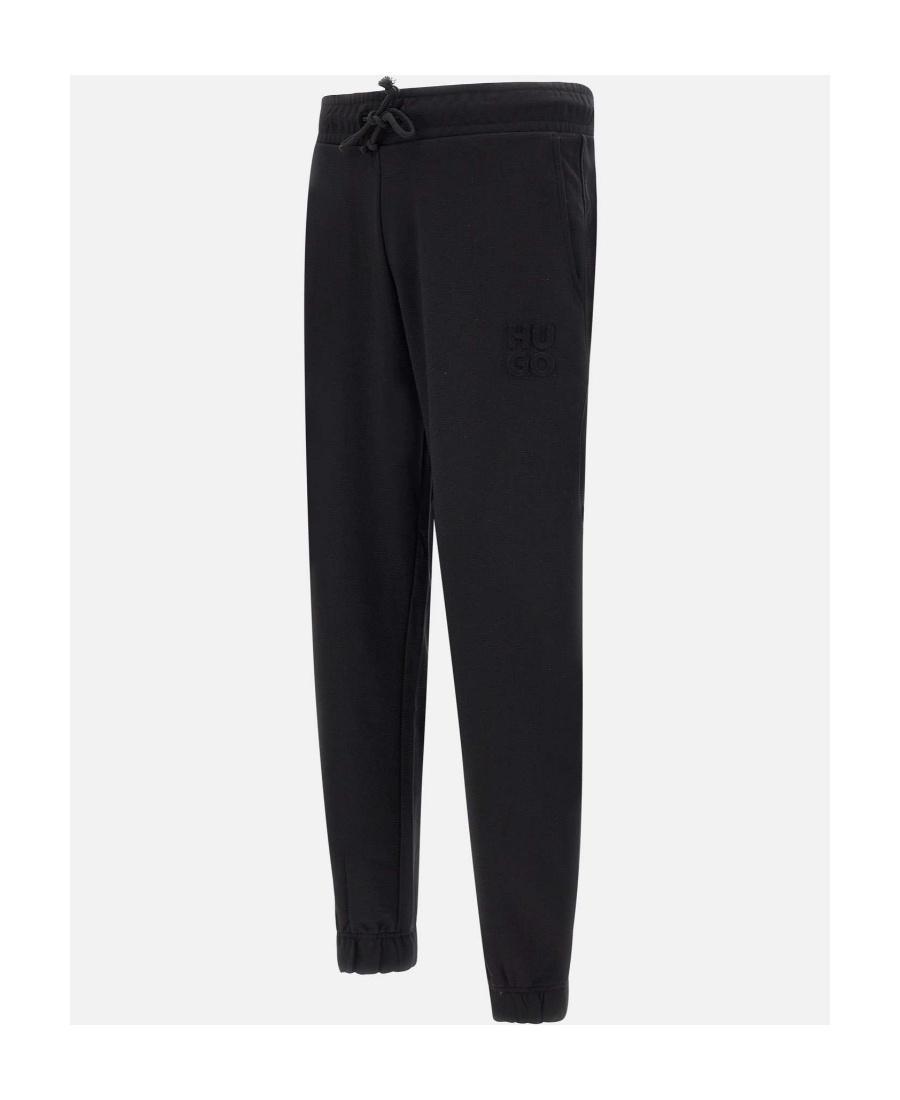 HUGO BOSS Logo-embossed Cotton Track Pants In Black Product Image