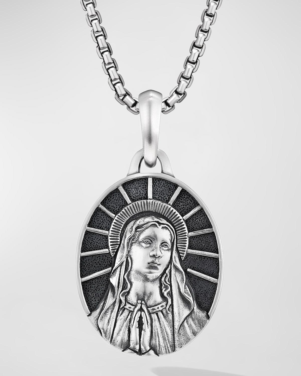 Mens Mary Pendant in Silver, 30mm Product Image