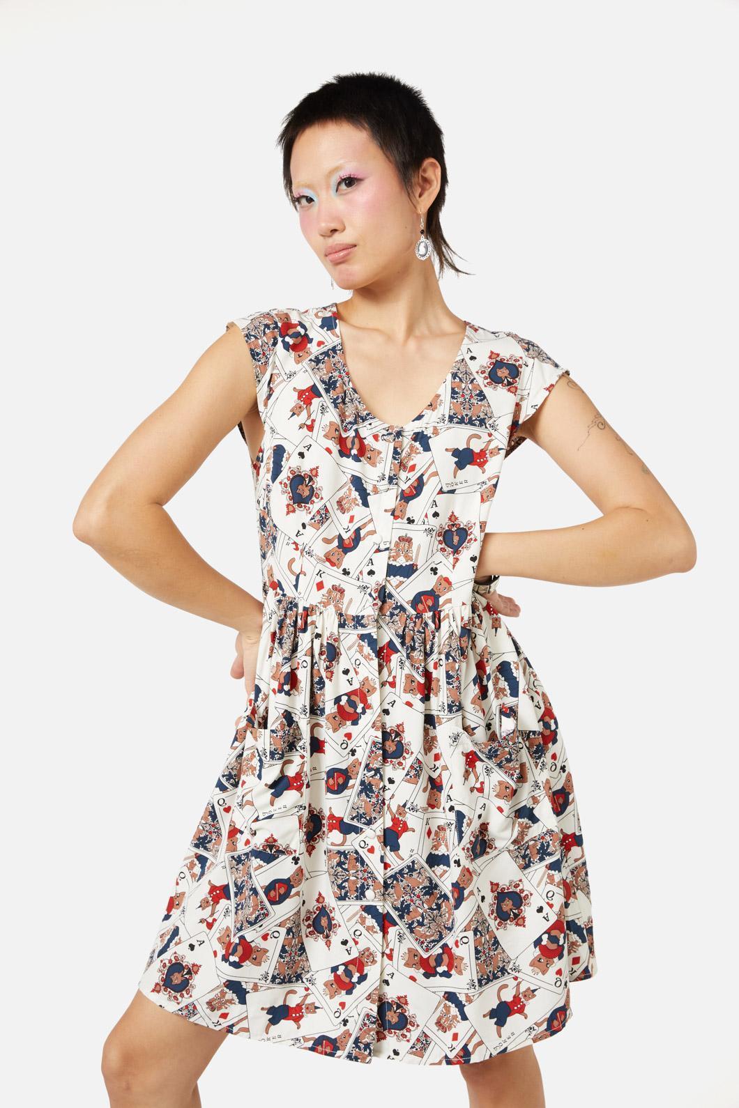 Queen Of Cats Print Dress Product Image