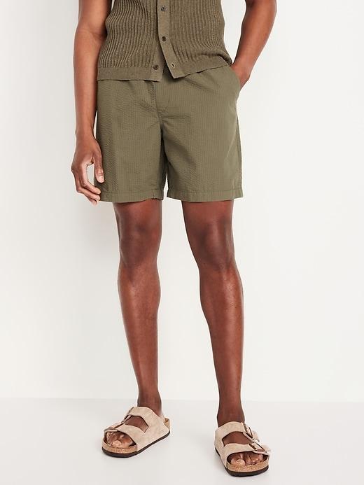 Seersucker Jogger Shorts -- 7-inch inseam Product Image