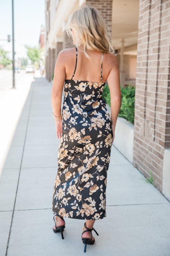 I Will Wait Black Multi Cut Out Detail Midi Dress FINAL SALE Product Image