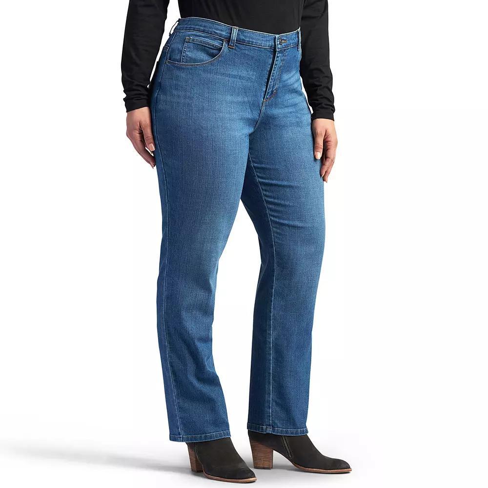 Plus Size Lee® Relaxed Fit Straight-Leg Jeans, Women's, Size: 18 Petite, Meridian Product Image