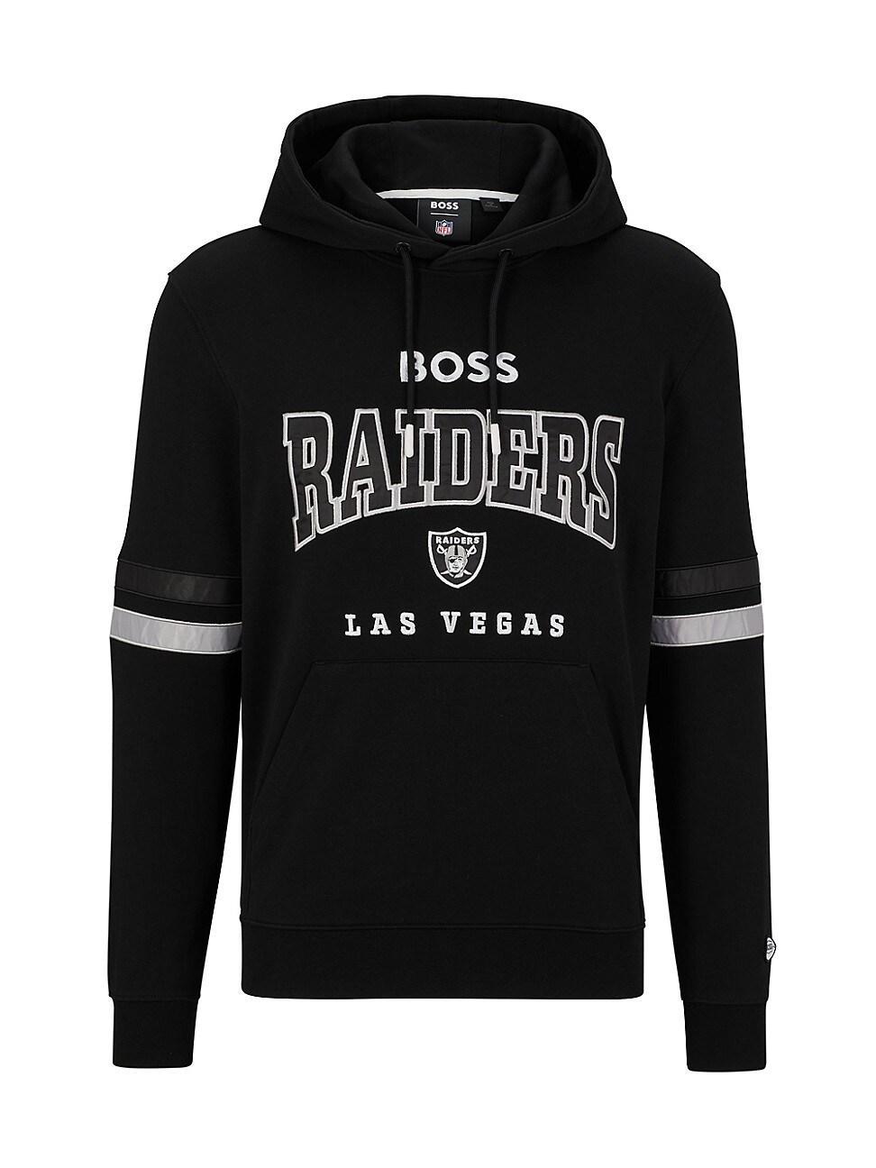 Men's BOSS X NFL  Black/White Las Vegas Raiders Touchdown Pullover Hoodie, Size: Small, Lvr Black Product Image