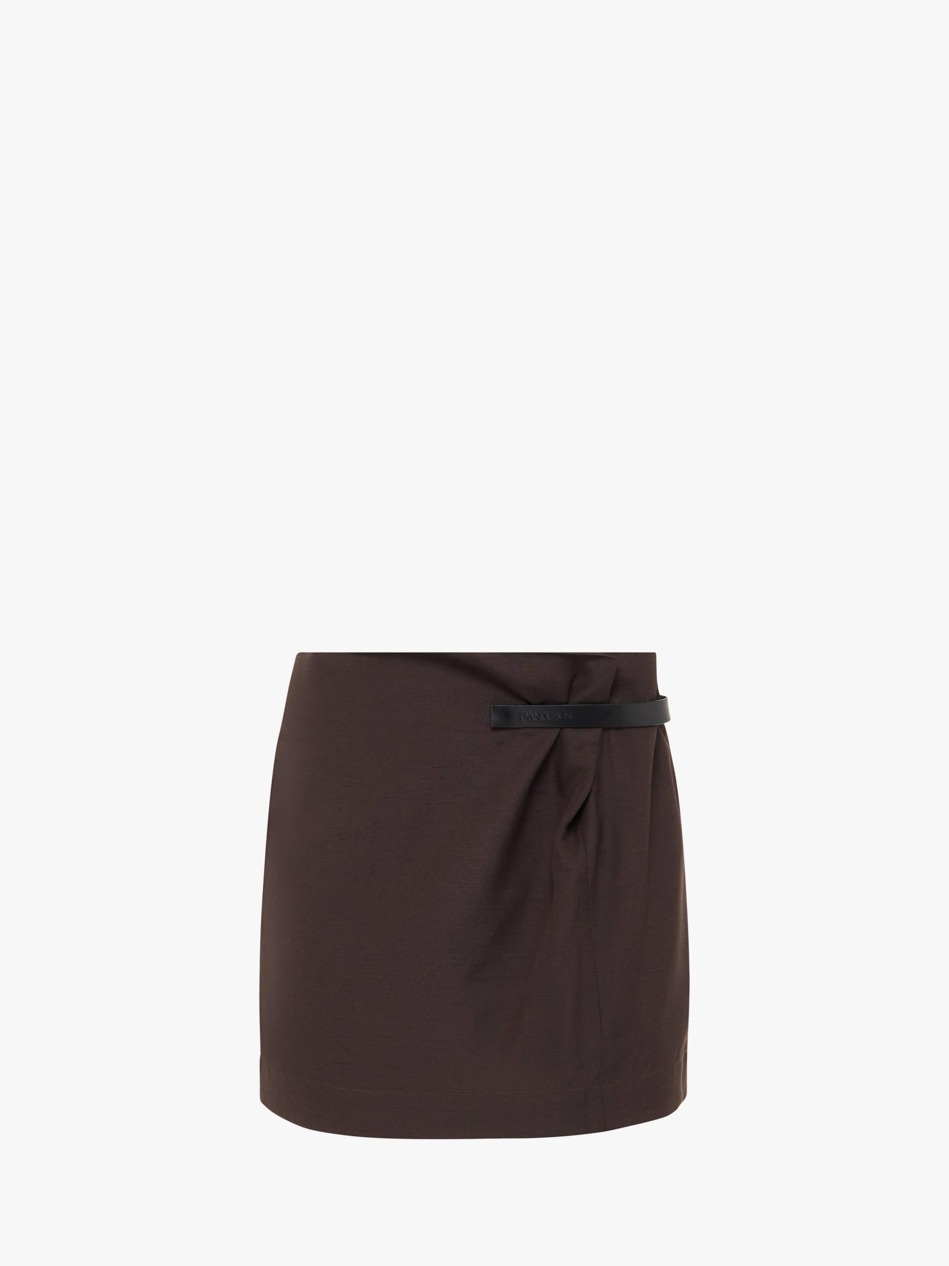 LEATHER TAB MINI SKIRT Product Image