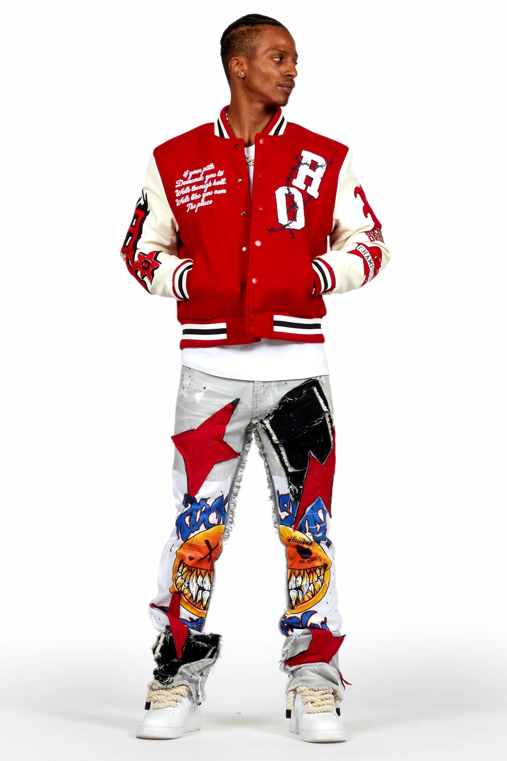Sherniqua Red Oversized Varsity Jacket Female Product Image