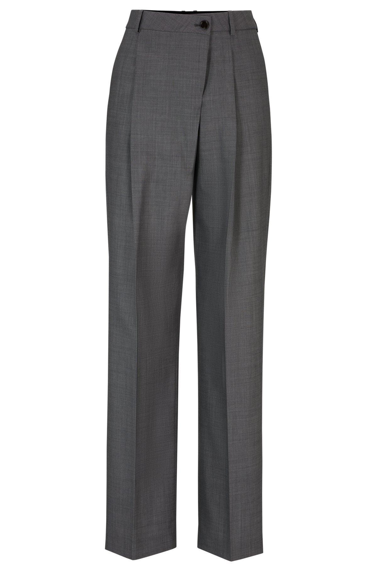 Straight-fit regular-rise trousers in virgin wool Product Image