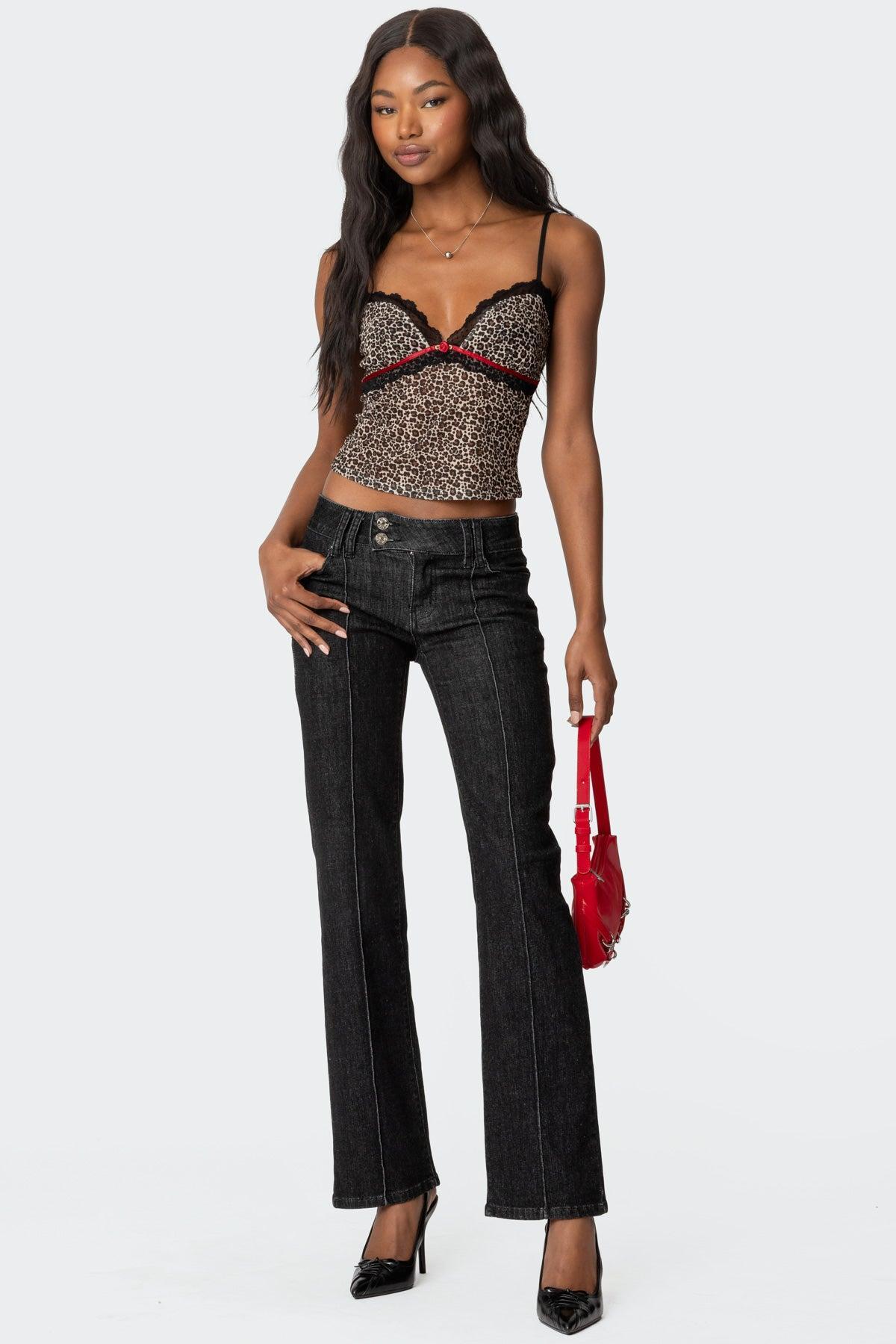 Lacey Leopard Mesh Tank Top Product Image