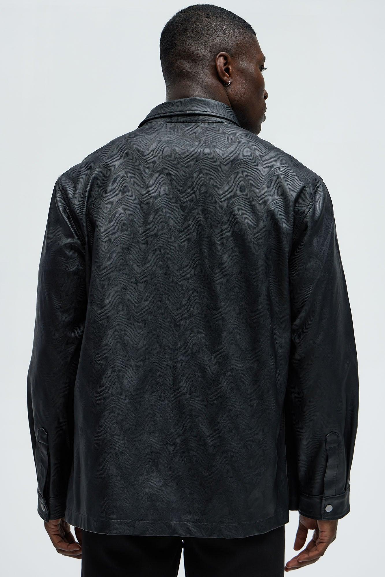 Arizona Faux Leather Shirt - Black Product Image