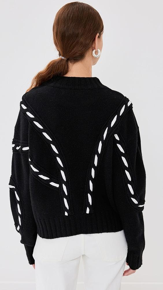 Prabal Gurung Contrast Cable Mock Neck Sweater | Shopbop Product Image