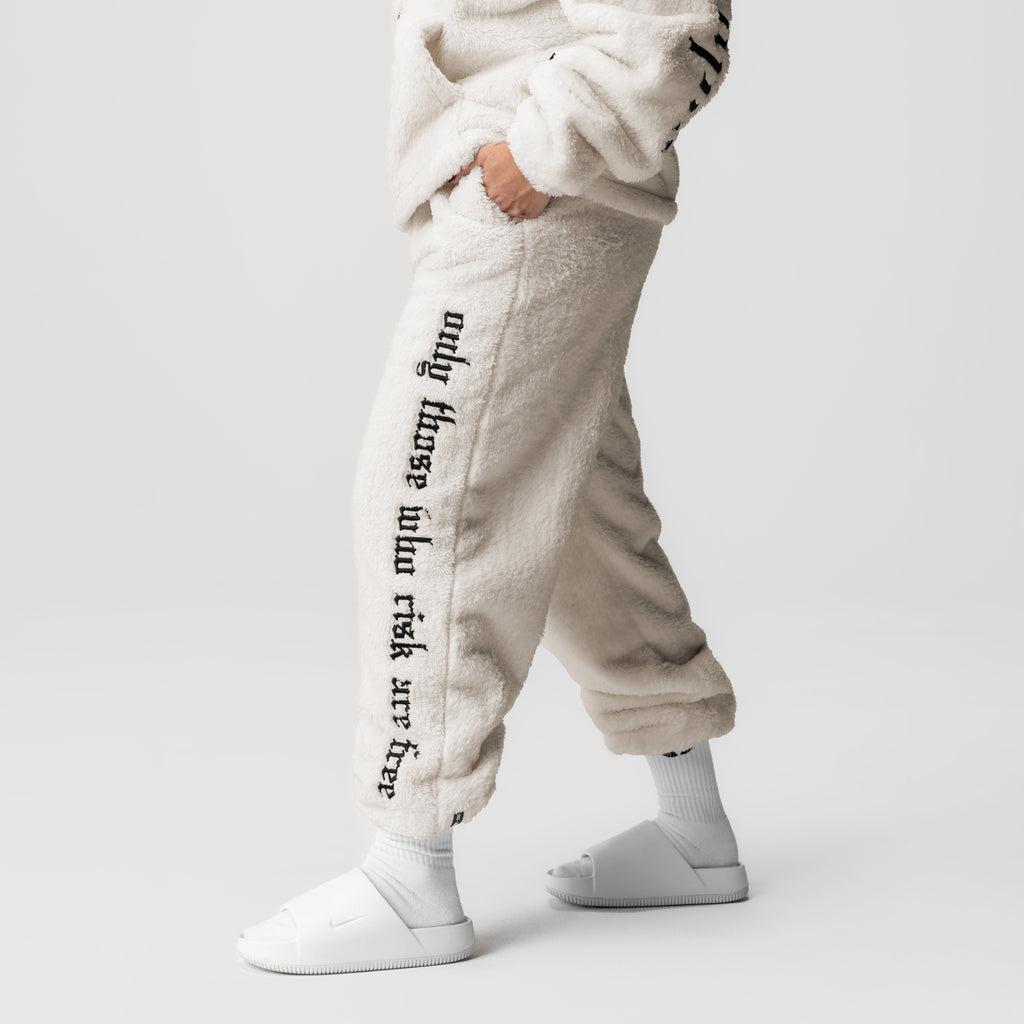 1008. Womens Sherpa Recovery Sweats - Ivory Cream/Black Product Image