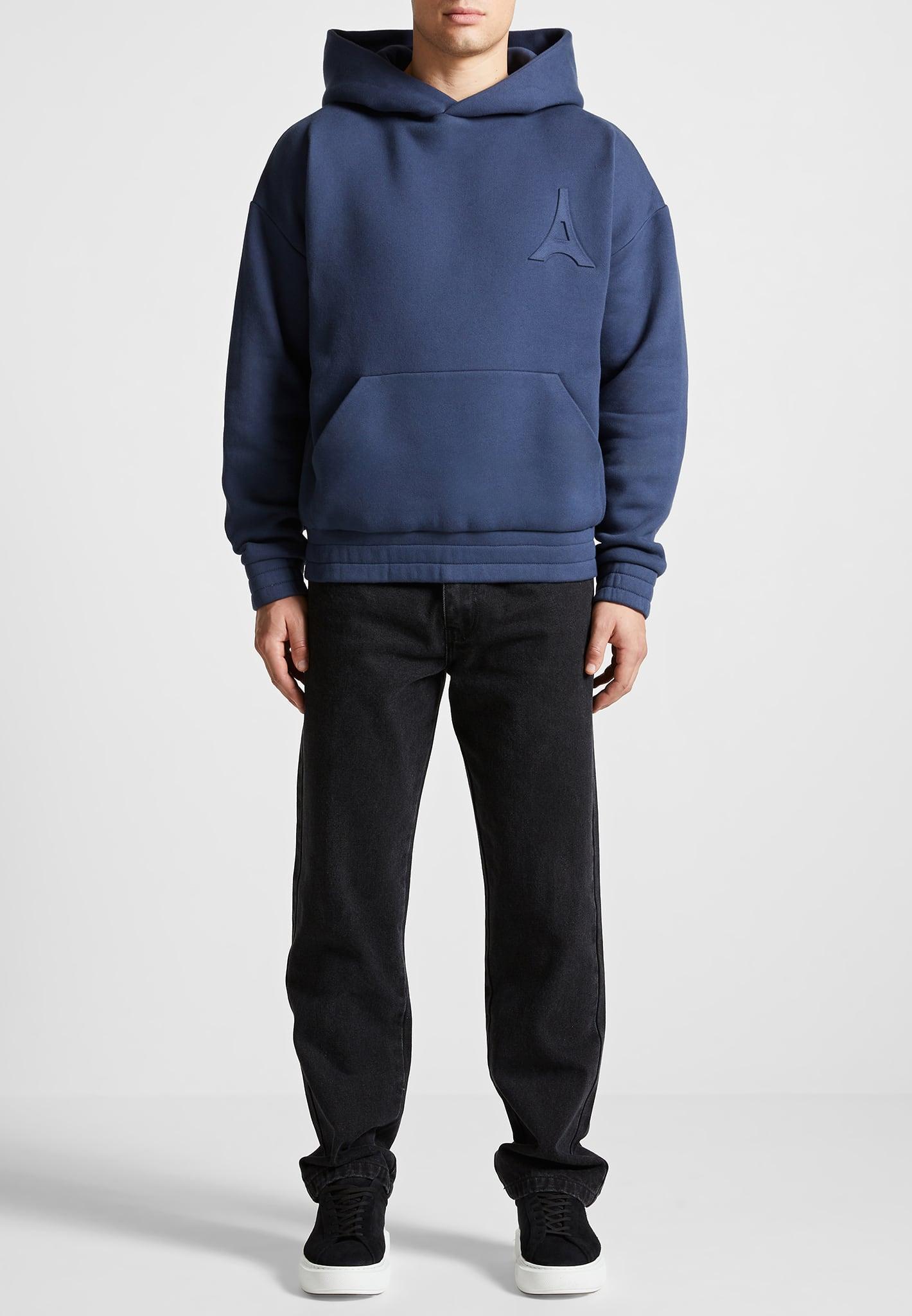 Éternel Eiffel Embossed Hoodie - Airforce Blue Male Product Image
