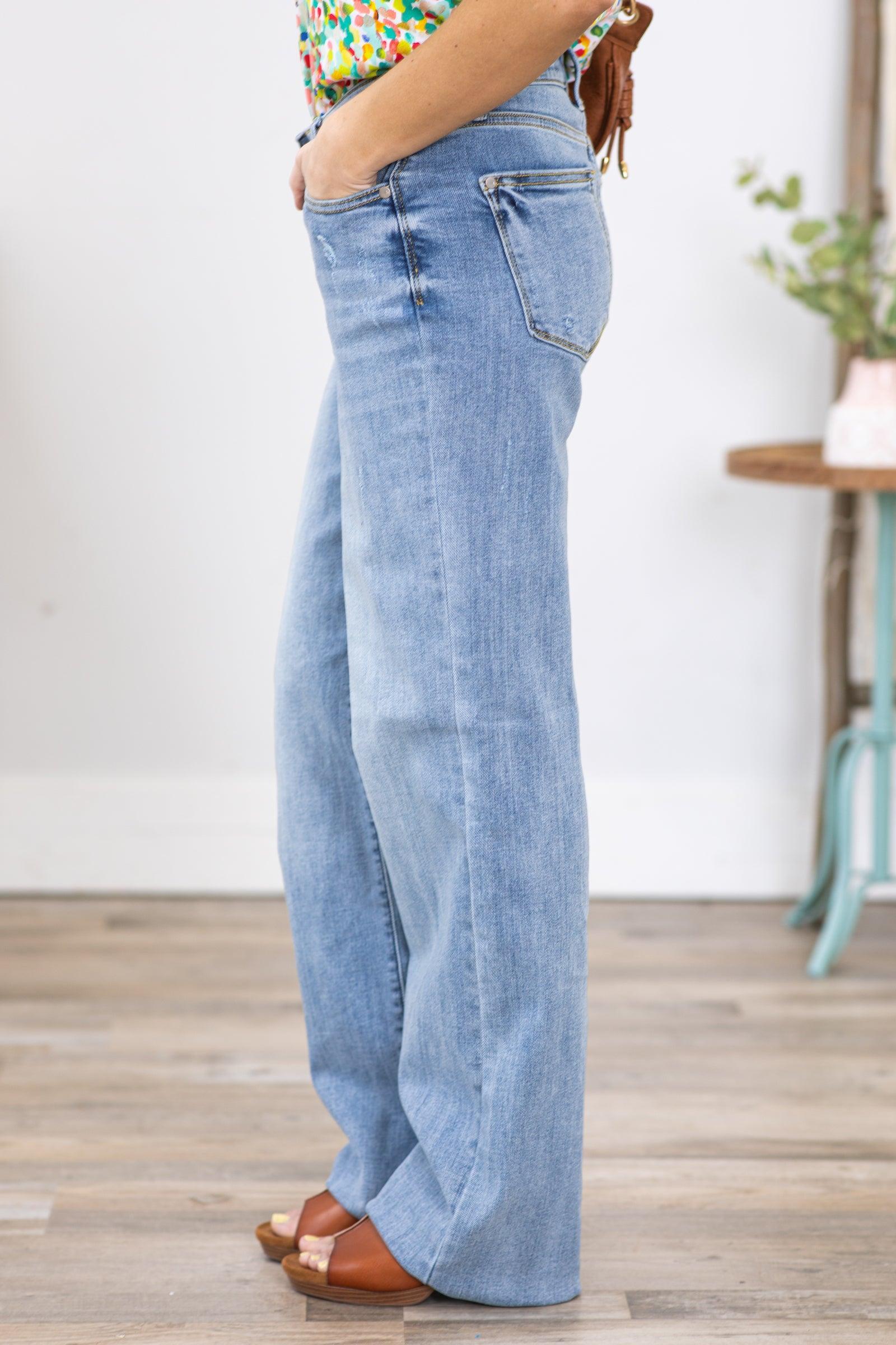 Judy Blue V Front Waistband Straight Fit Jeans Product Image