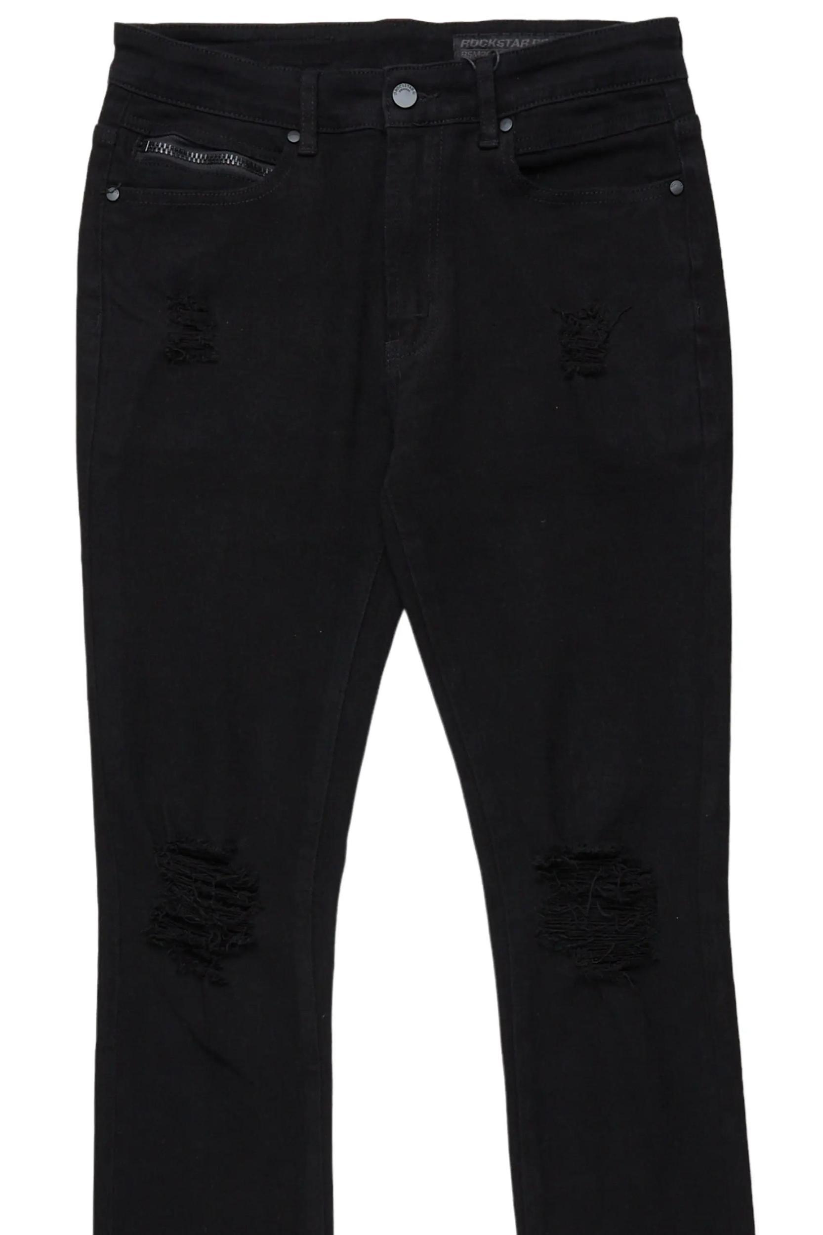 Rebel Black Stacked Flare Jean Male Product Image