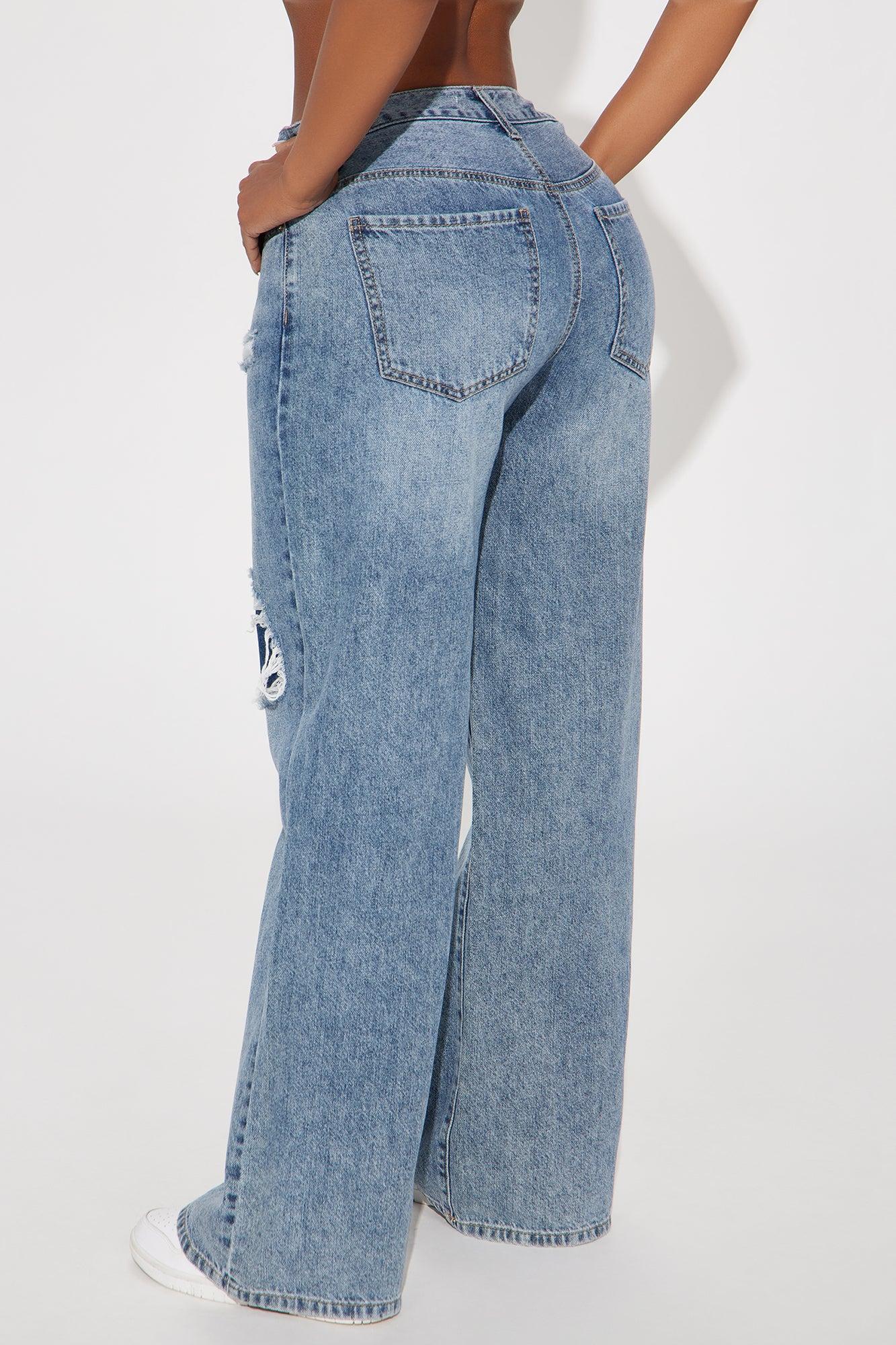 Realest Around Rip And Repair Baggy Jeans - Medium Wash Product Image